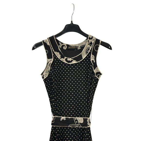 Picadilly Fashions Polka Dot Fit & Flare Midi Dress S Mesh Y2K Rockabilly Pinup - Picture 2 of 10
